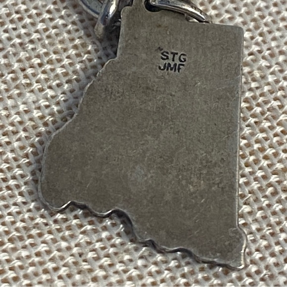 Wells Vintage sterling silver charm bracelet JMF Rhode Island bells Clover Grad - Picture 9 of 16